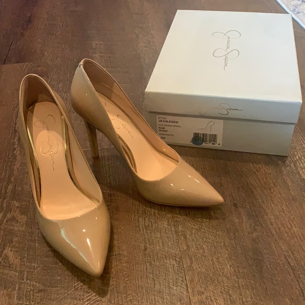 Jessica Simpson Patent Nude Pumps